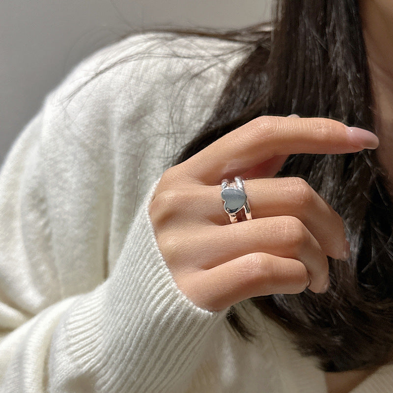 925 Sterling Silver Heart Shape Ring