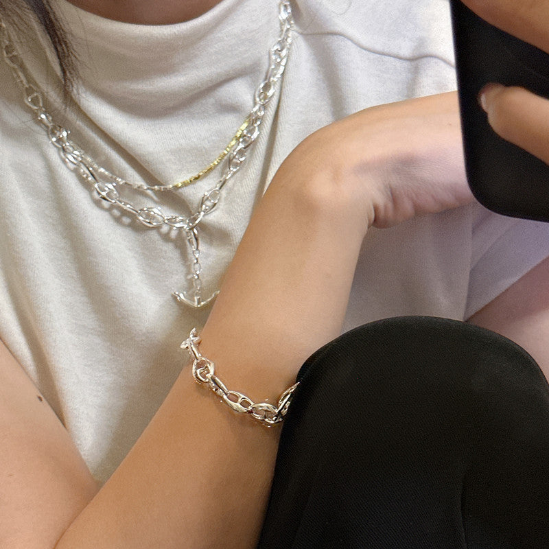 925 Sterling Silver Chain Bracelet Bangle