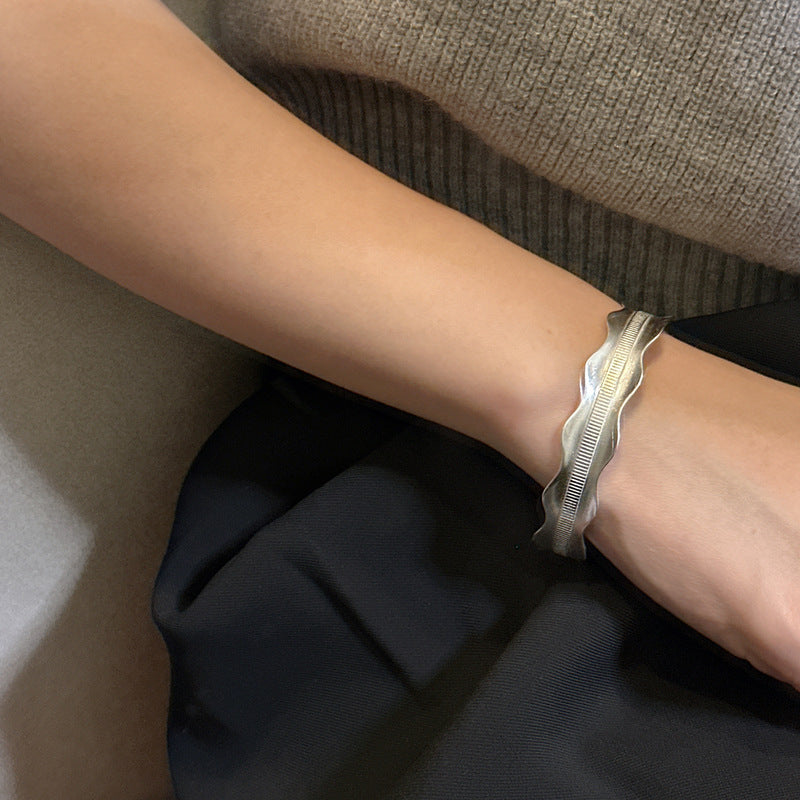 925 Sterling Silver Wide Bracelet Bangle