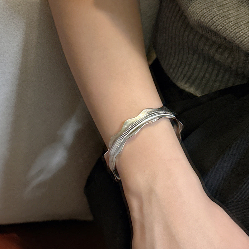 925 Sterling Silver Wide Bracelet Bangle