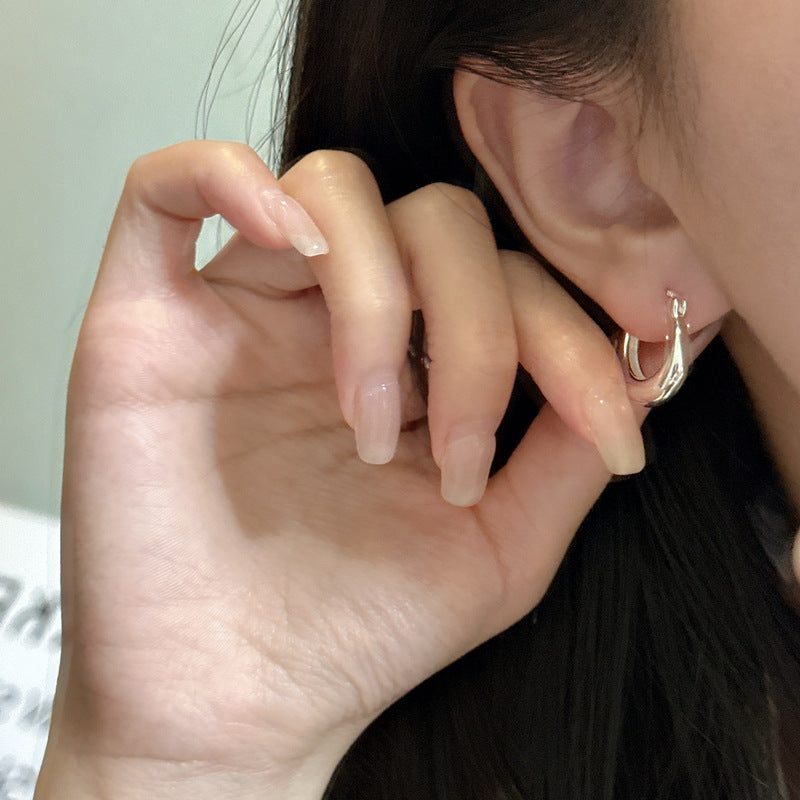 925 Sterling Silver U Hoop Earrings