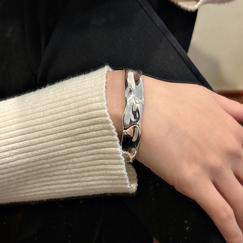 925 Sterling Silver Wide Bracelet Bangle