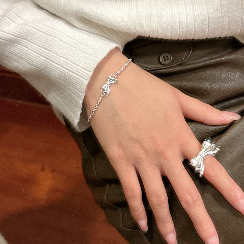 925 Sterling Silver Bow Bracelet Bangle