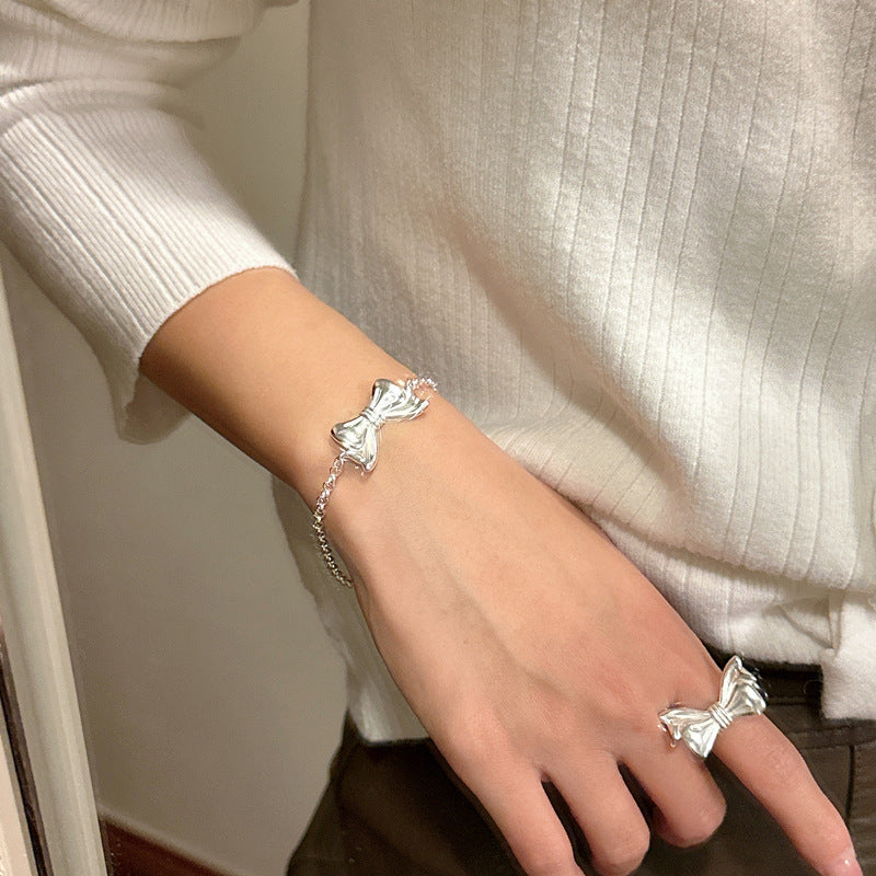 925 Sterling Silver Bow Bracelet Bangle