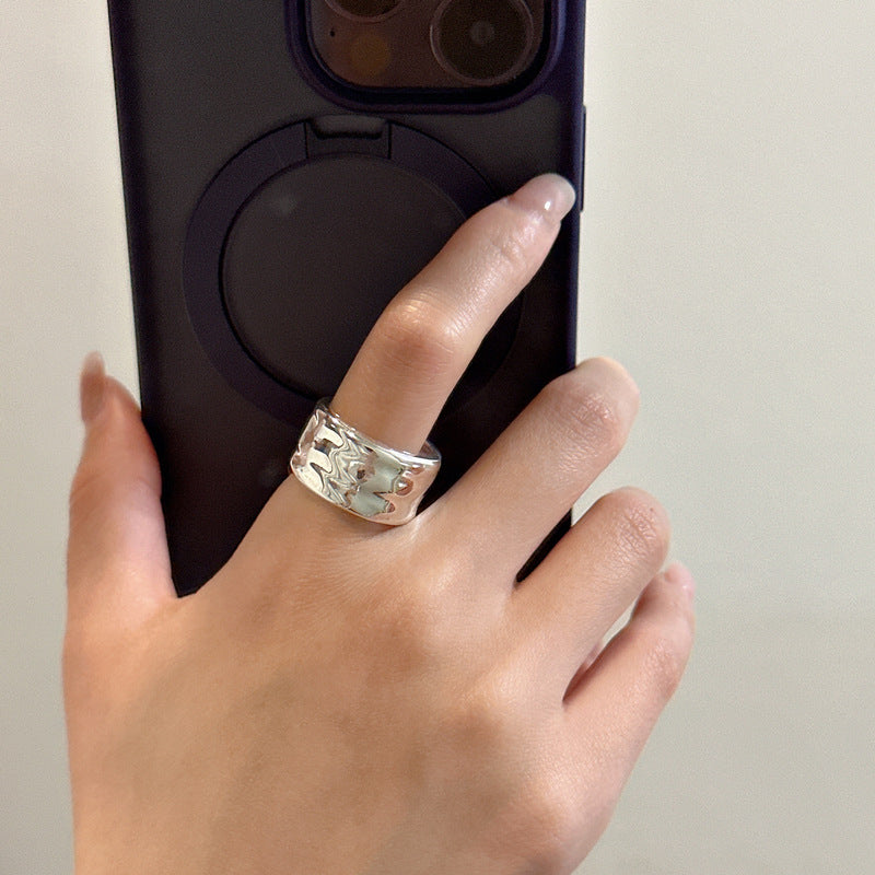 925 Sterling Silver Wide Fashion Ring