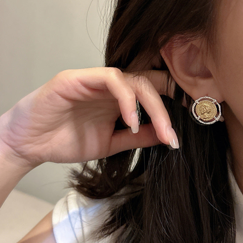 925 Sterling Silver Tow Tone Earring