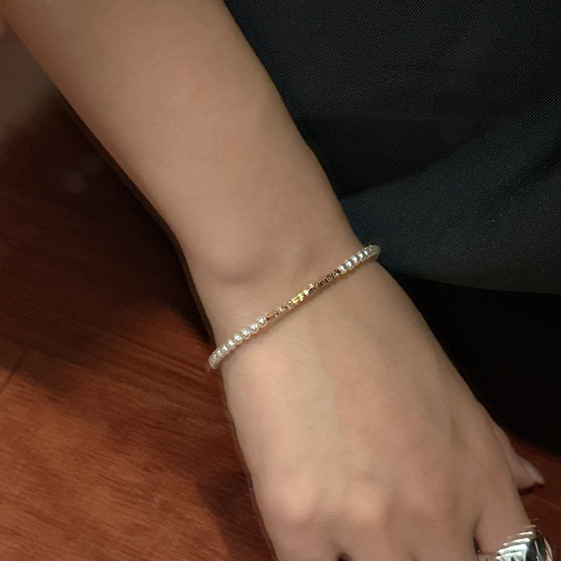 925 Sterling Silver Pearl Bracelet Bangle