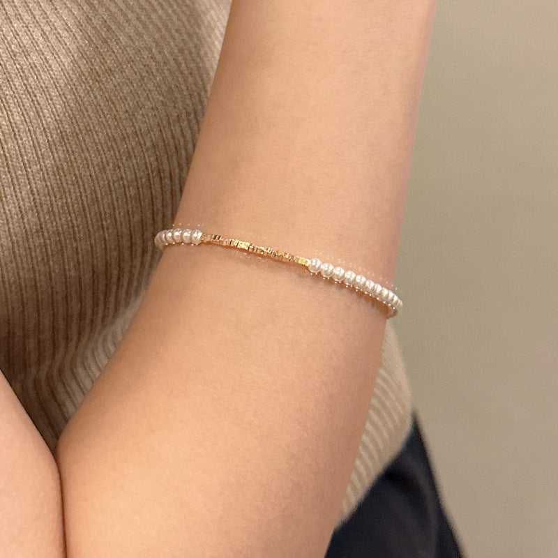 925 Sterling Silver Pearl Bracelet Bangle