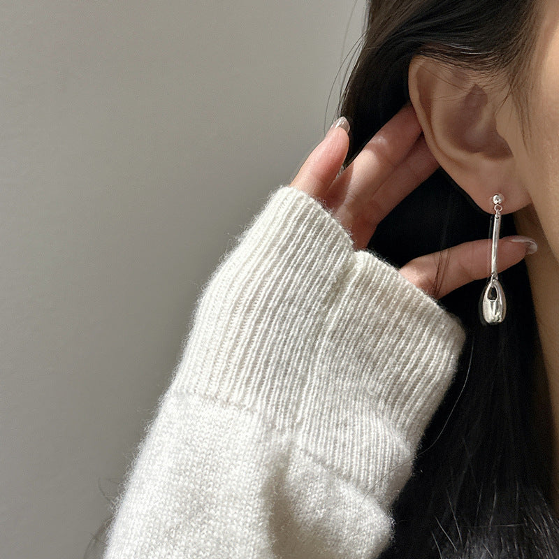 925 Sterling Silver Drop Lock Earrings