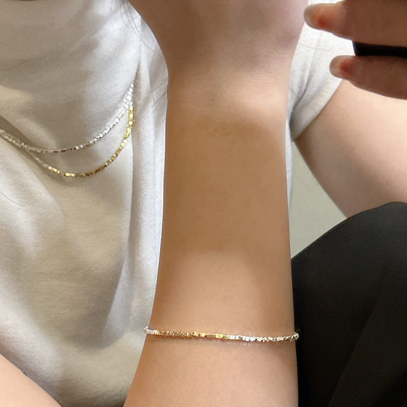 925 Sterling Silver Two Tone Bracelet Bangle