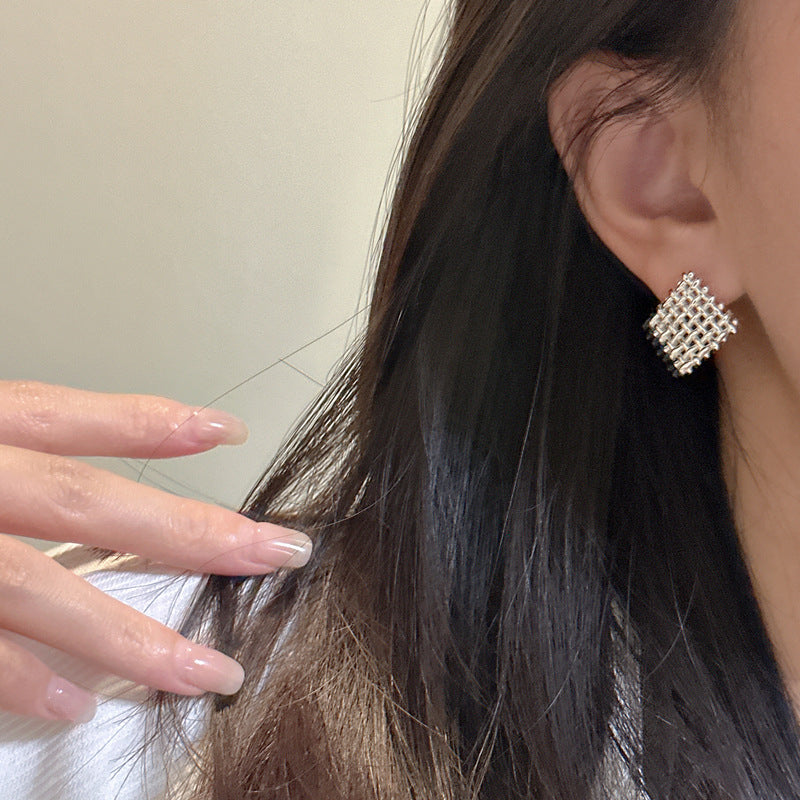 925 Sterling Silver Meshes Earrings