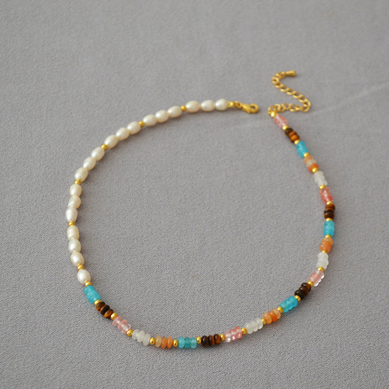 Brass Natural Stones Necklace