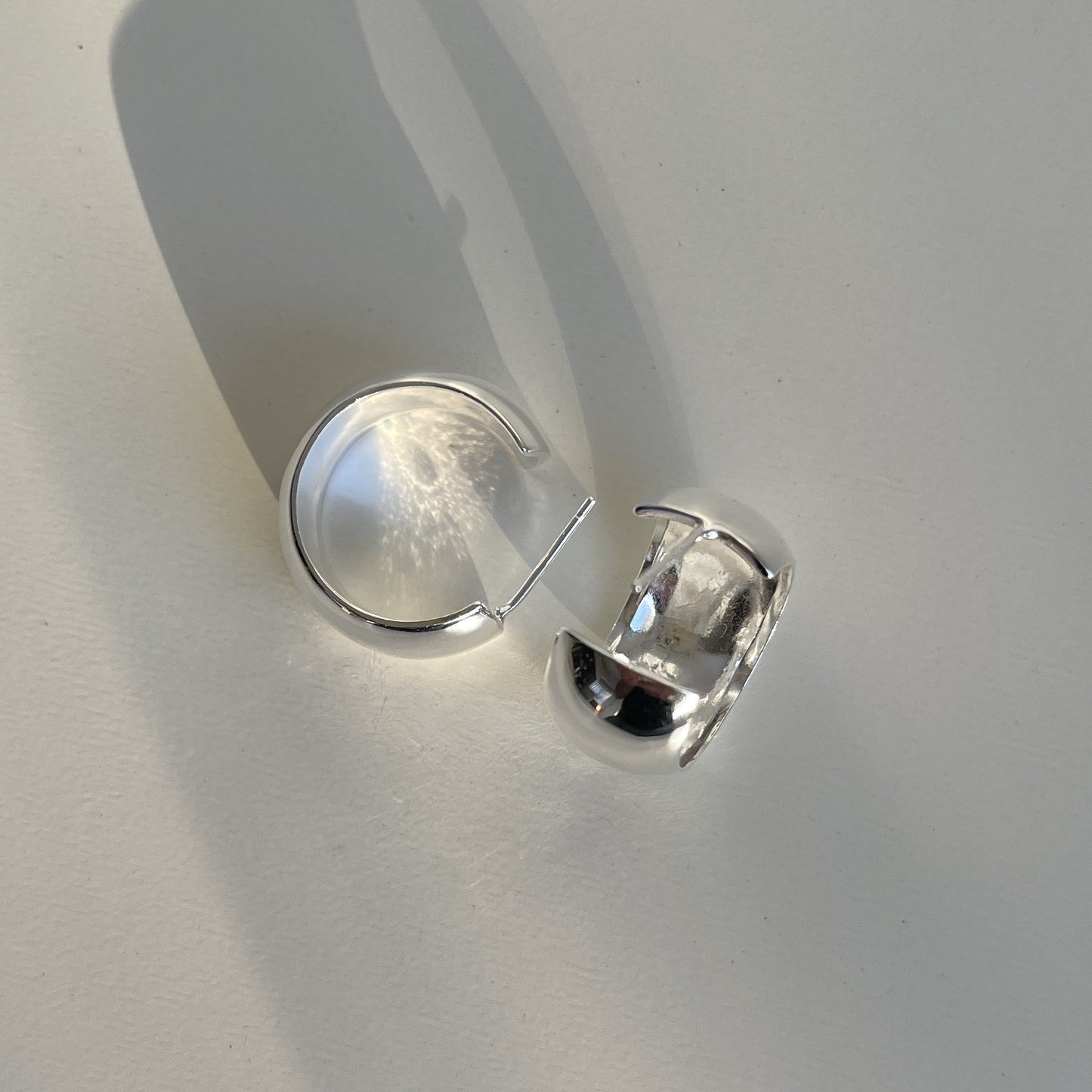 925 Sterling Silver Chunky Hoop Earrings