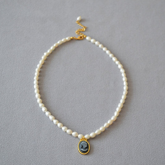 Brass Freshwater Pearl necklace