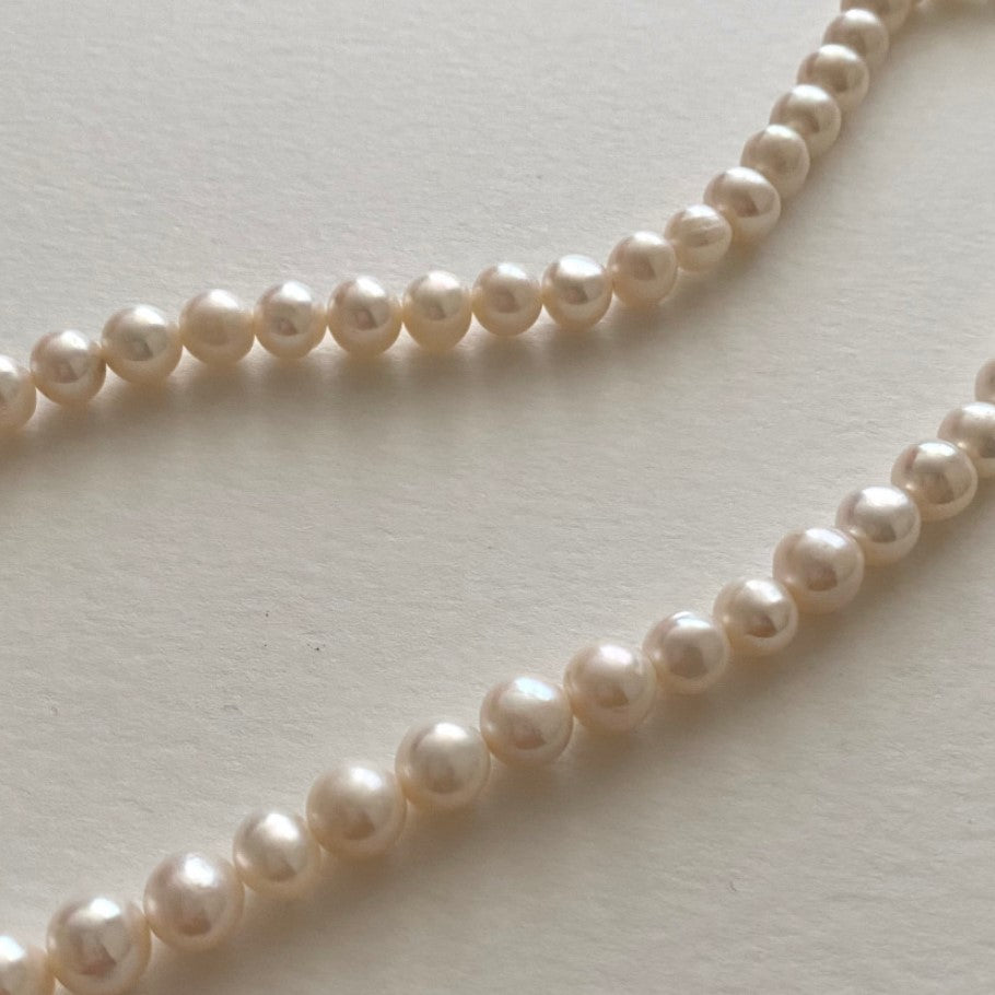 925 Sterling Silver High Quality 6mm Fresh Water Pearl Necklace