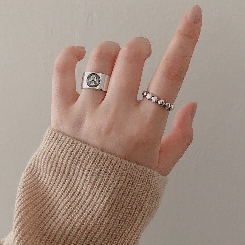 925 Sterling Silver Wide Adjustable Ring