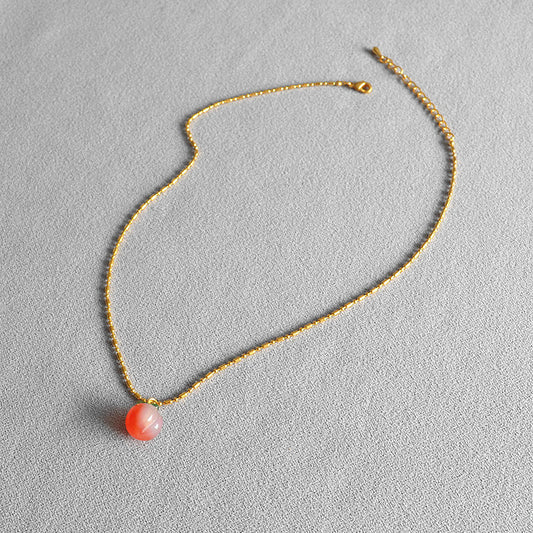 Brass Peach Shaped Necklace