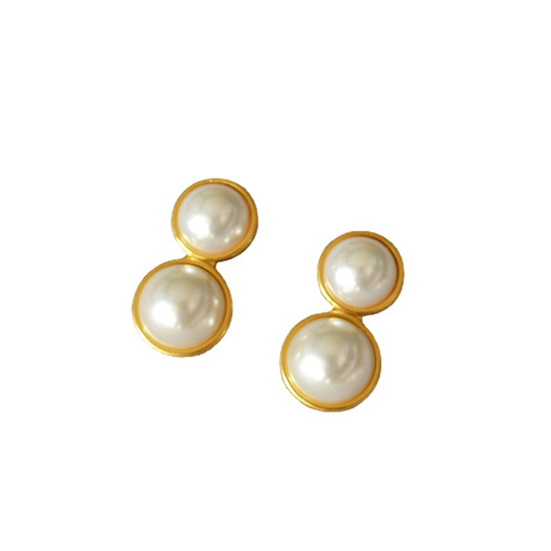 Brass Pearl Earrings