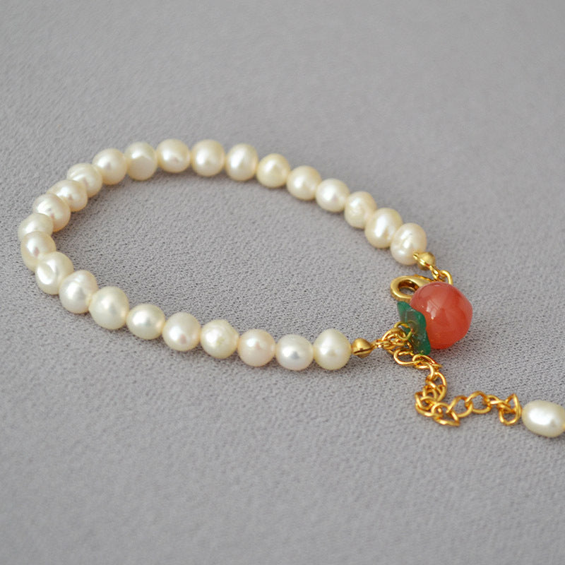 Freshwater Pearl Design Brass Bracelet Bangle
