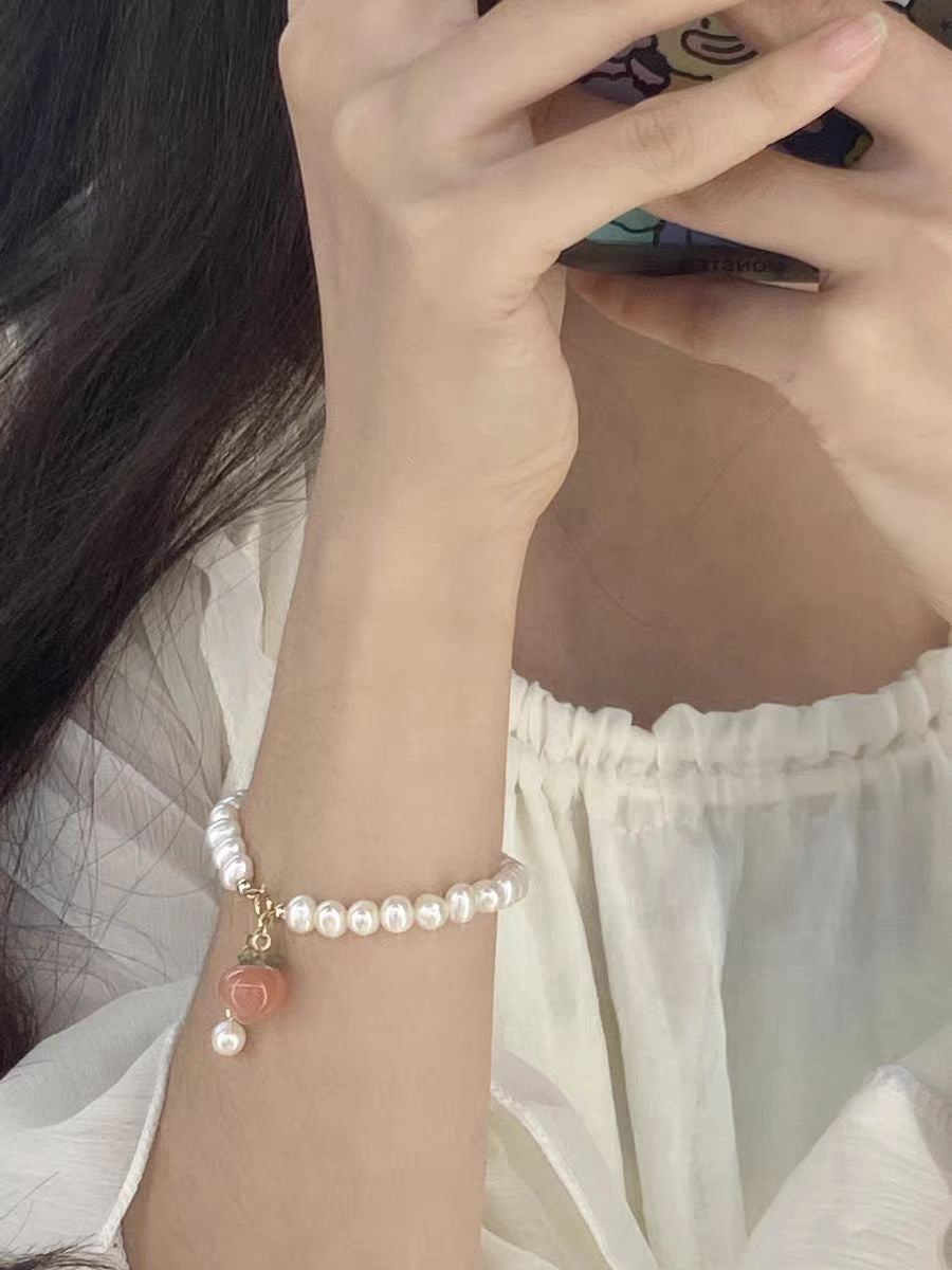 Freshwater Pearl Design Brass Bracelet Bangle