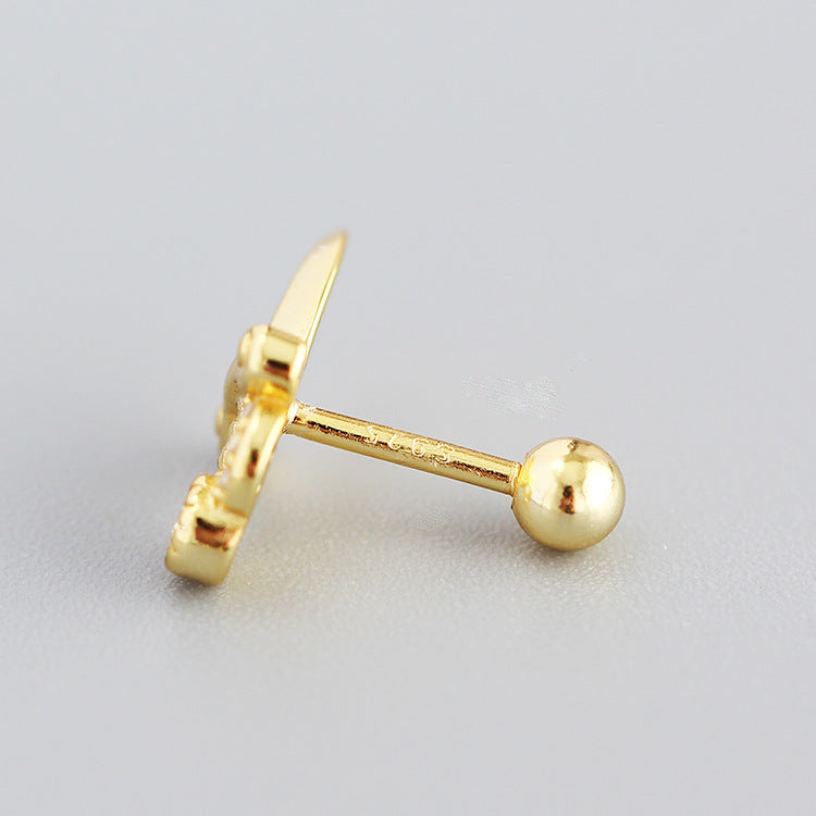 925 Sterling Silver Knife Shape Earrings