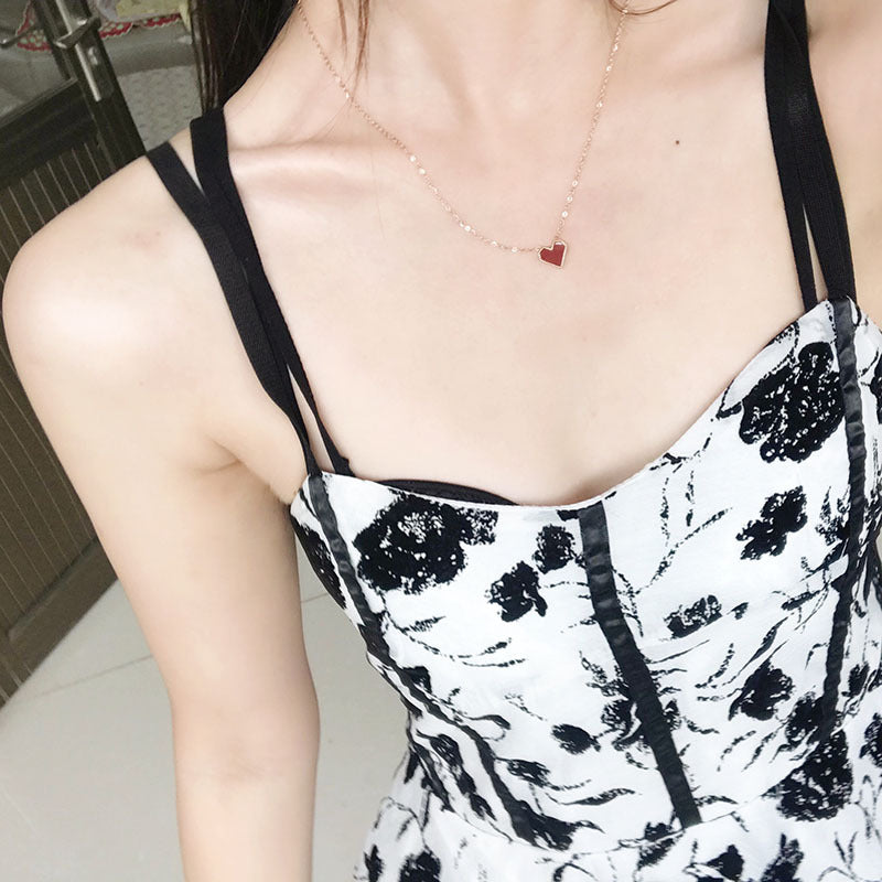 Brass Heart Charm Necklace