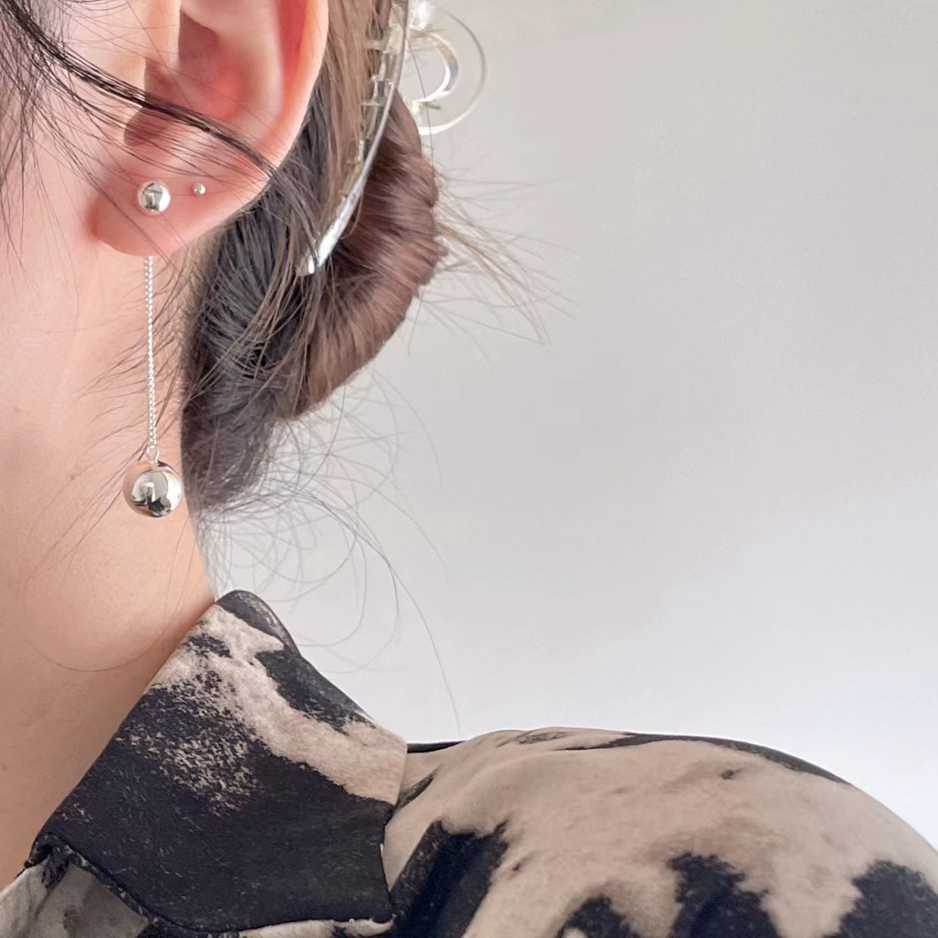 925 Sterling Silver Drop Ball Earrings