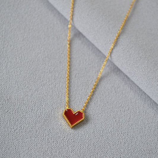 Brass Heart Charm Necklace