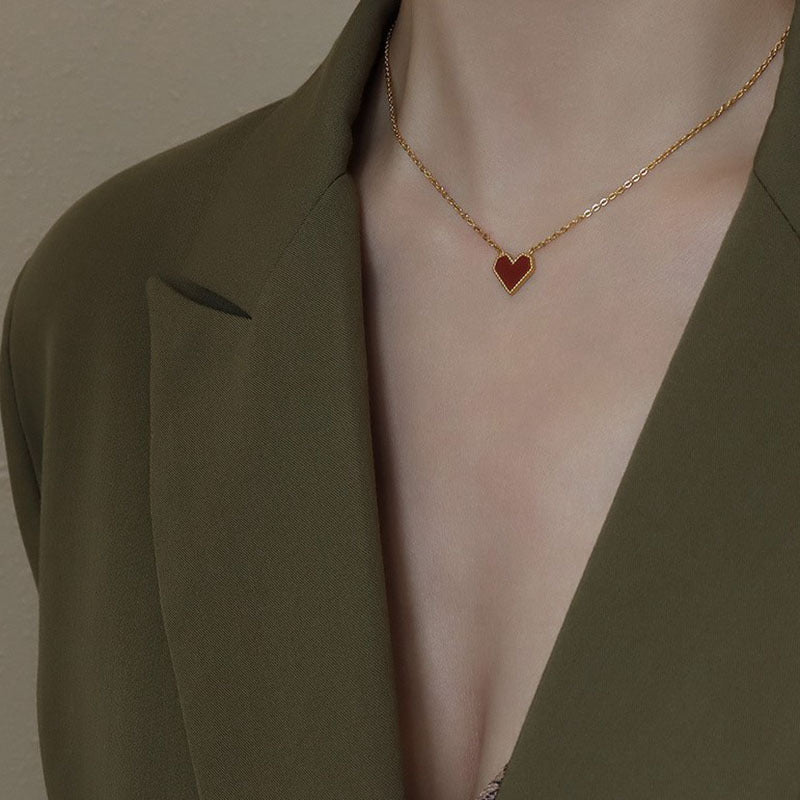 Brass Heart Charm Necklace