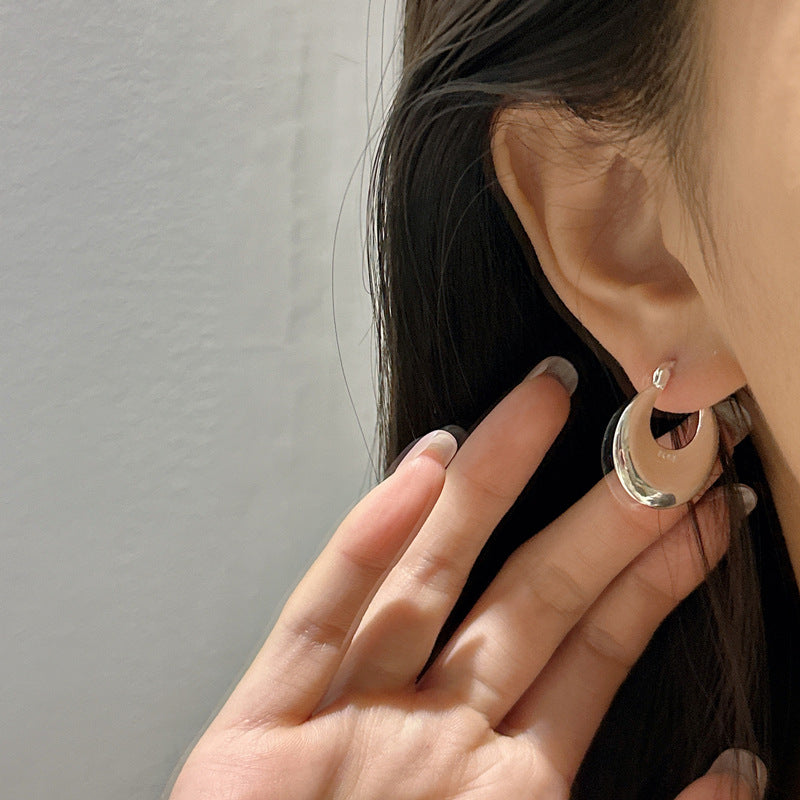 925 Sterling Silver Fashion Hoop Earrings