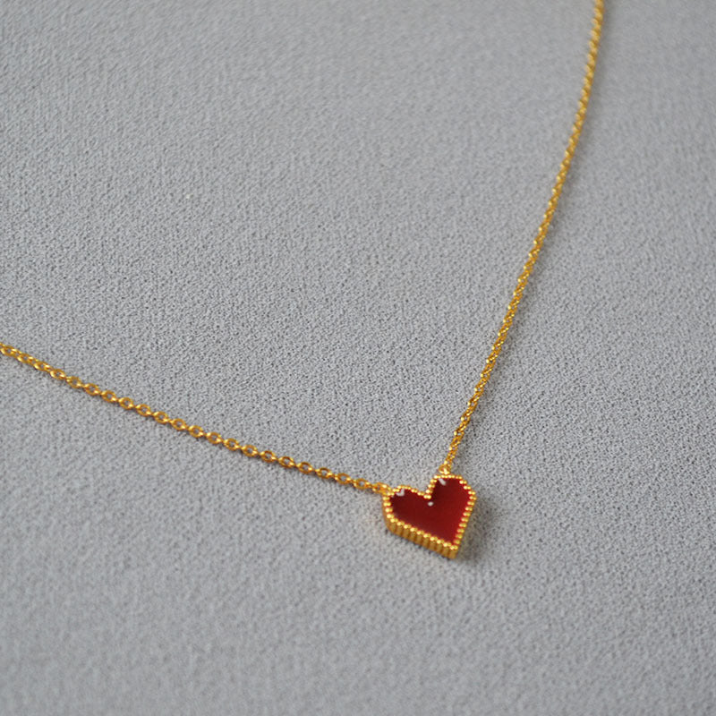 Brass Heart Charm Necklace