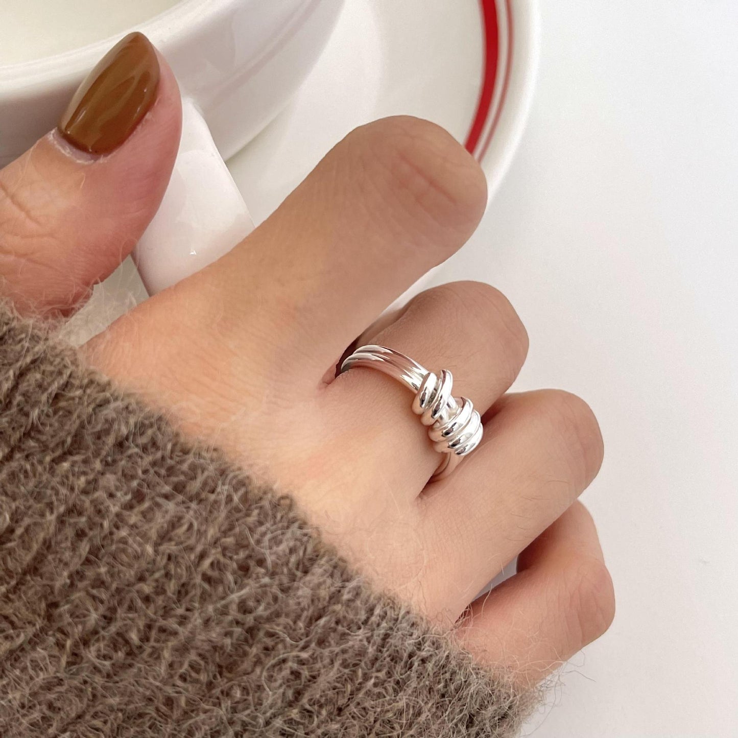 925 Sterling Silver Rope Ring