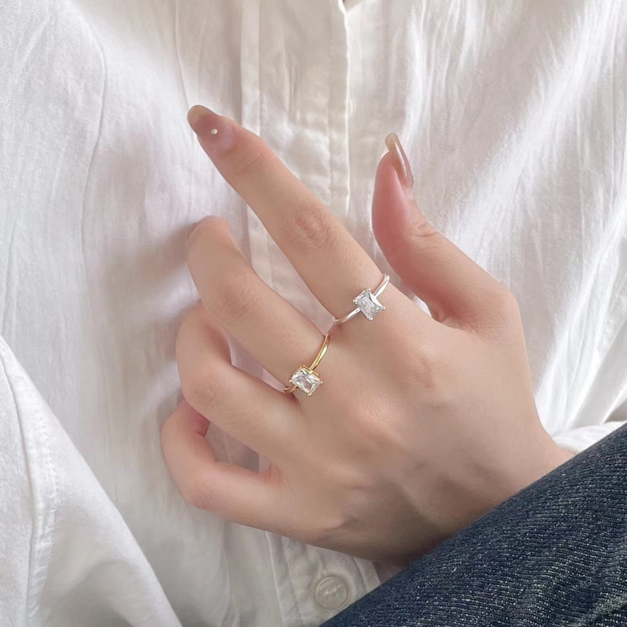 925 Sterling Silver Zircon Ring