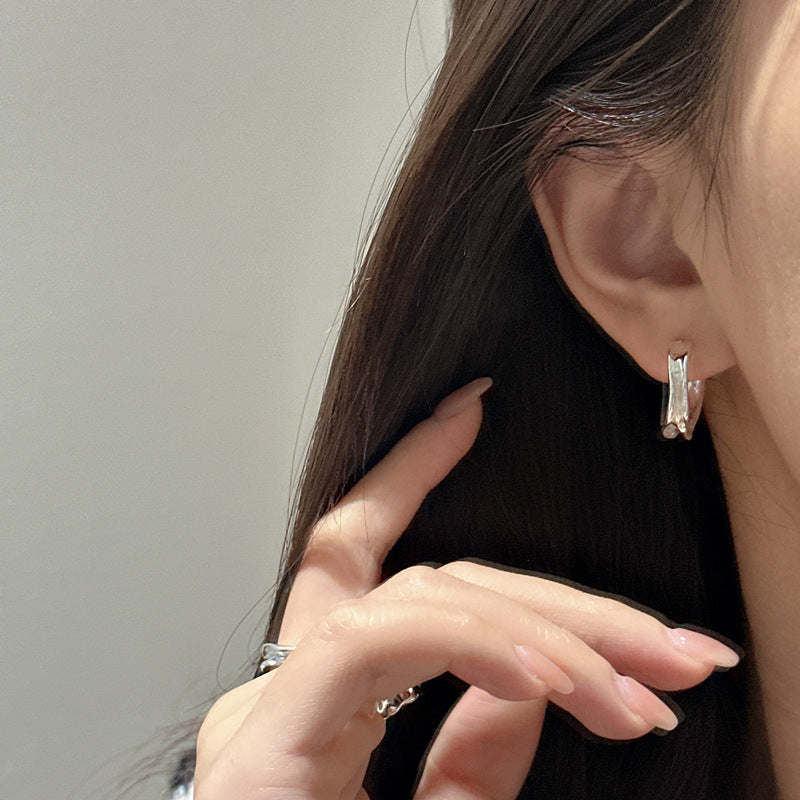 925 Sterling Silver Simple Fashion Hoop Earrings