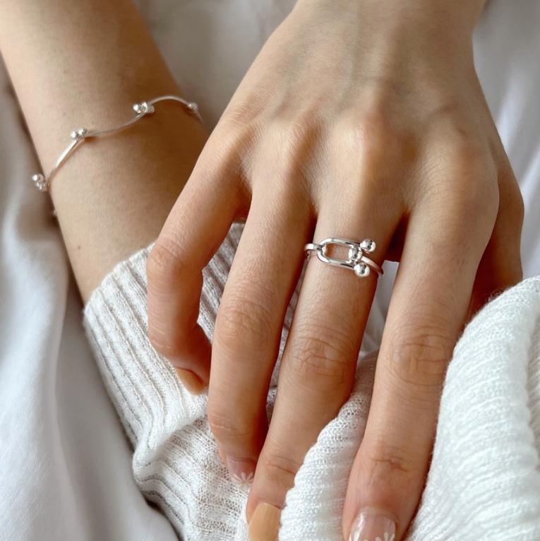 925 Sterling Silver U-shape Ring