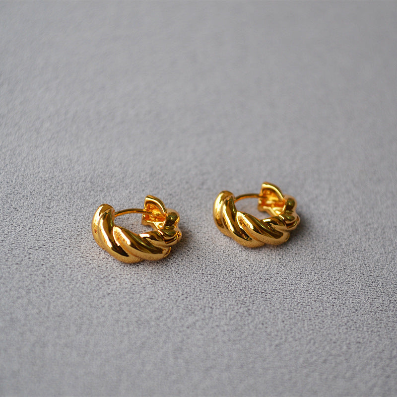 Classicial Brass Hoop Earrings