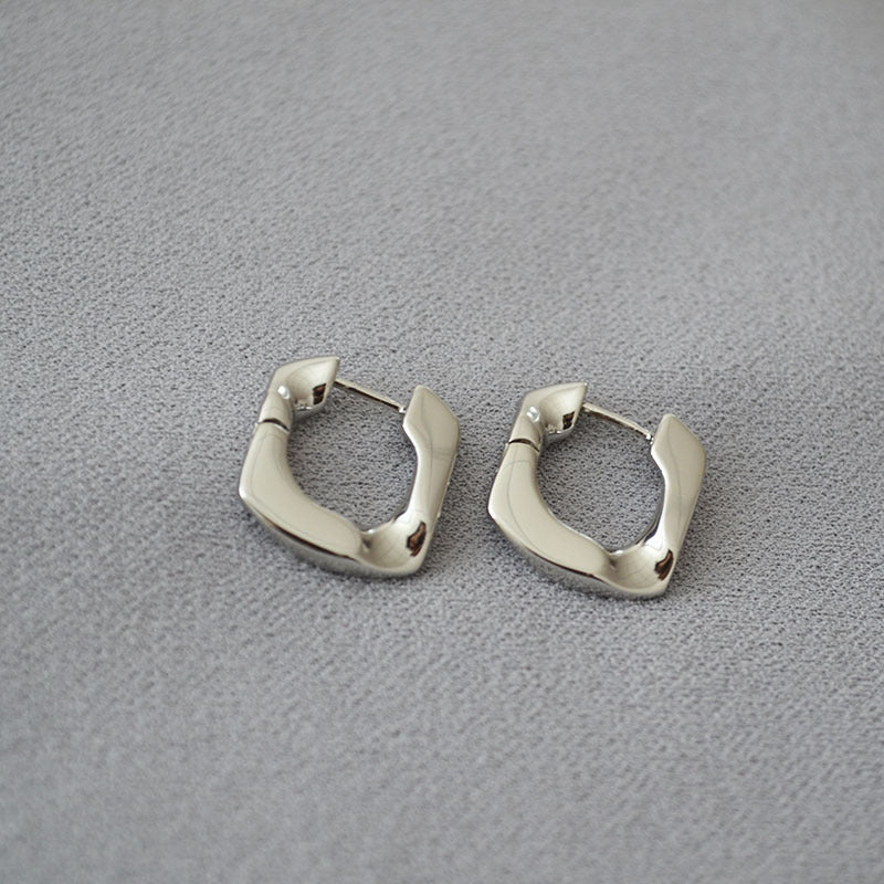 Brass Fashion Square Earrings