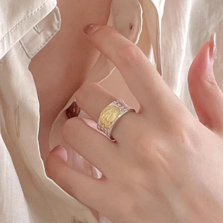 925 Sterling Silver Two Tone Ring