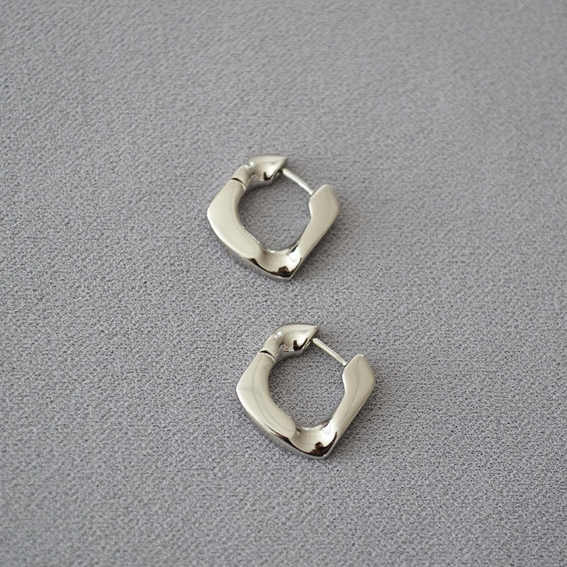 Brass Fashion Square Earrings