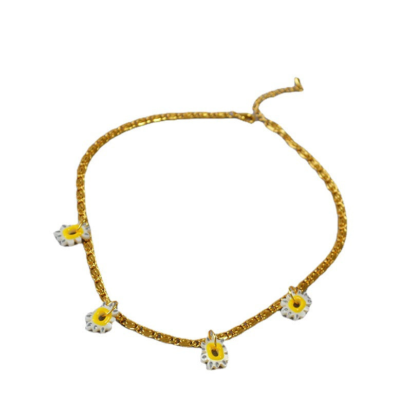 Brass Daisy Necklace