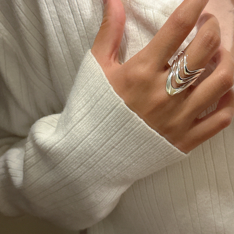 925 Sterling Silver Layered Ring