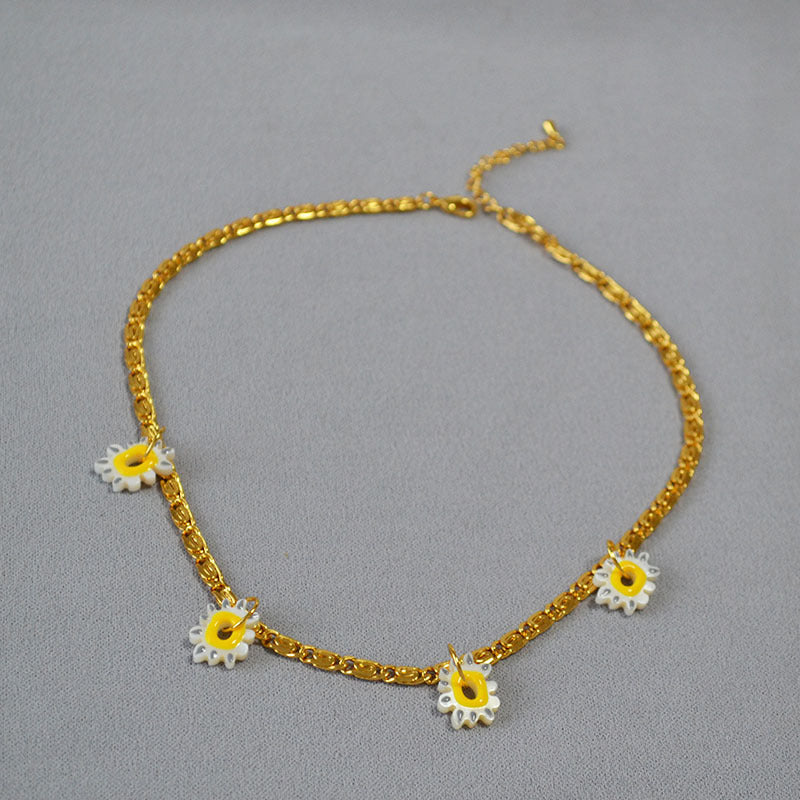 Brass Daisy Necklace