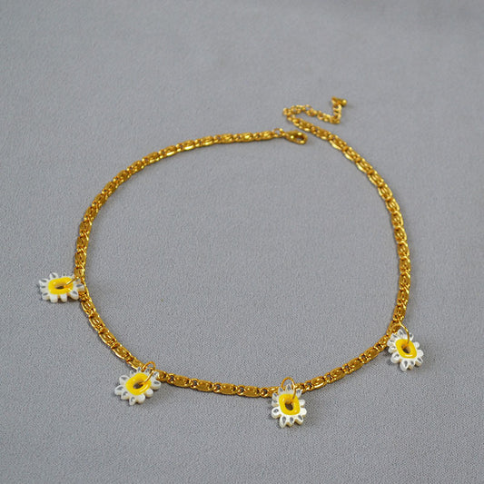 Brass Daisy Necklace