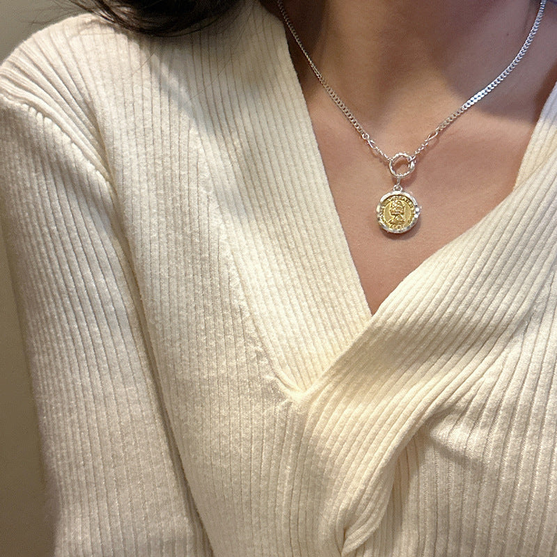 925 Sterling Silver Round Pendant Necklace