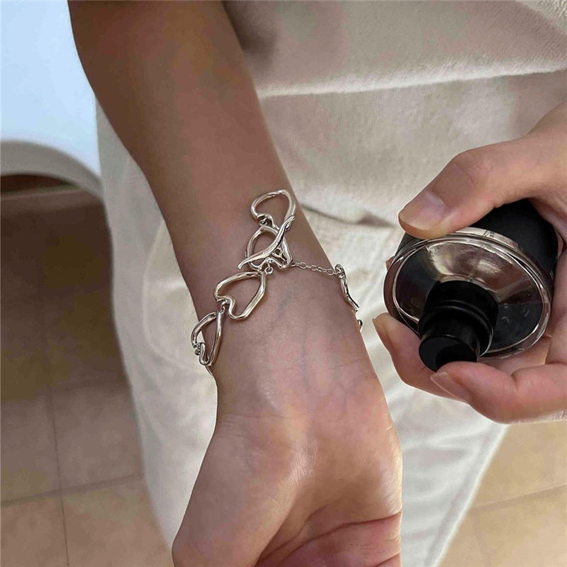 925 Sterling Silver Heart Bracelet Bangle