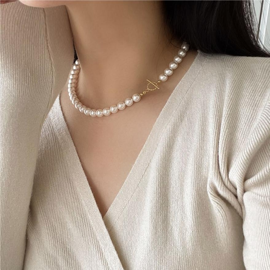 925 Sterling Silver Freshwater Pearl OT Necklace