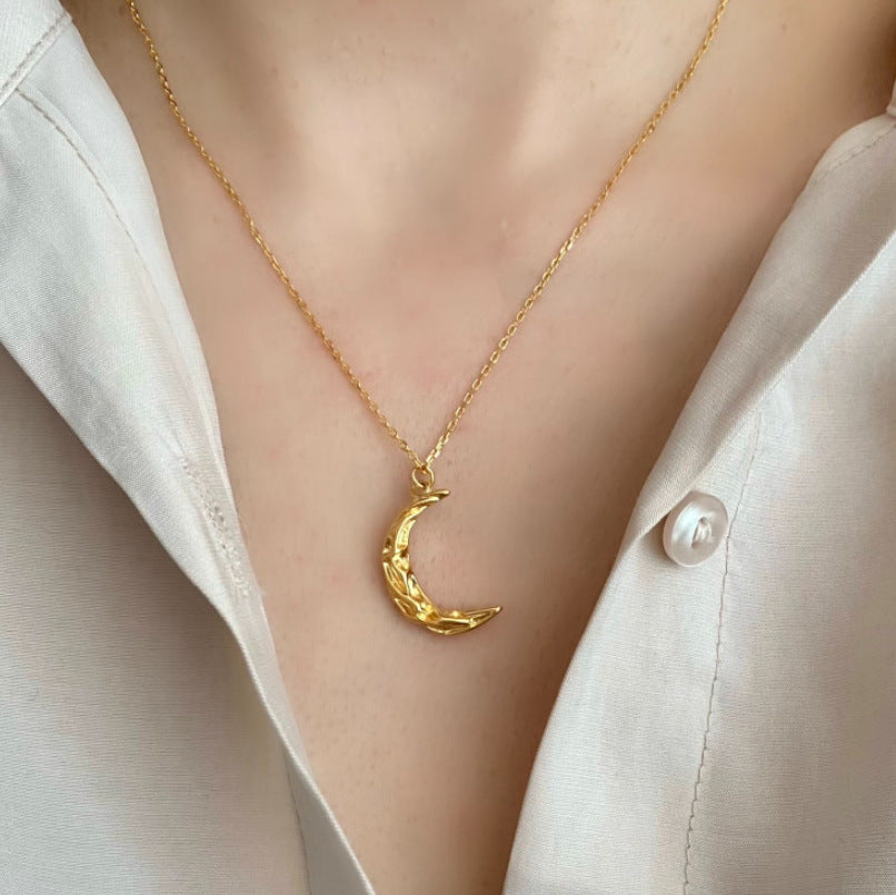 925 Sterling Silver Moon Pendant Necklace