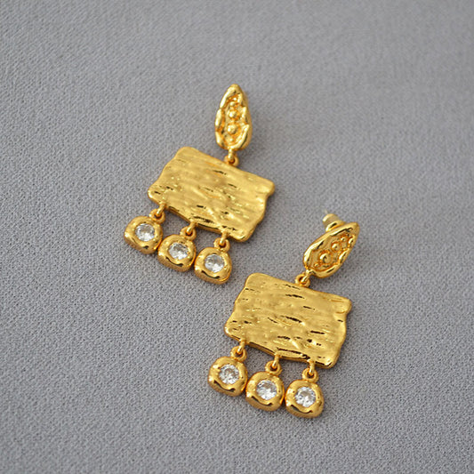 Brass CZ Earrings
