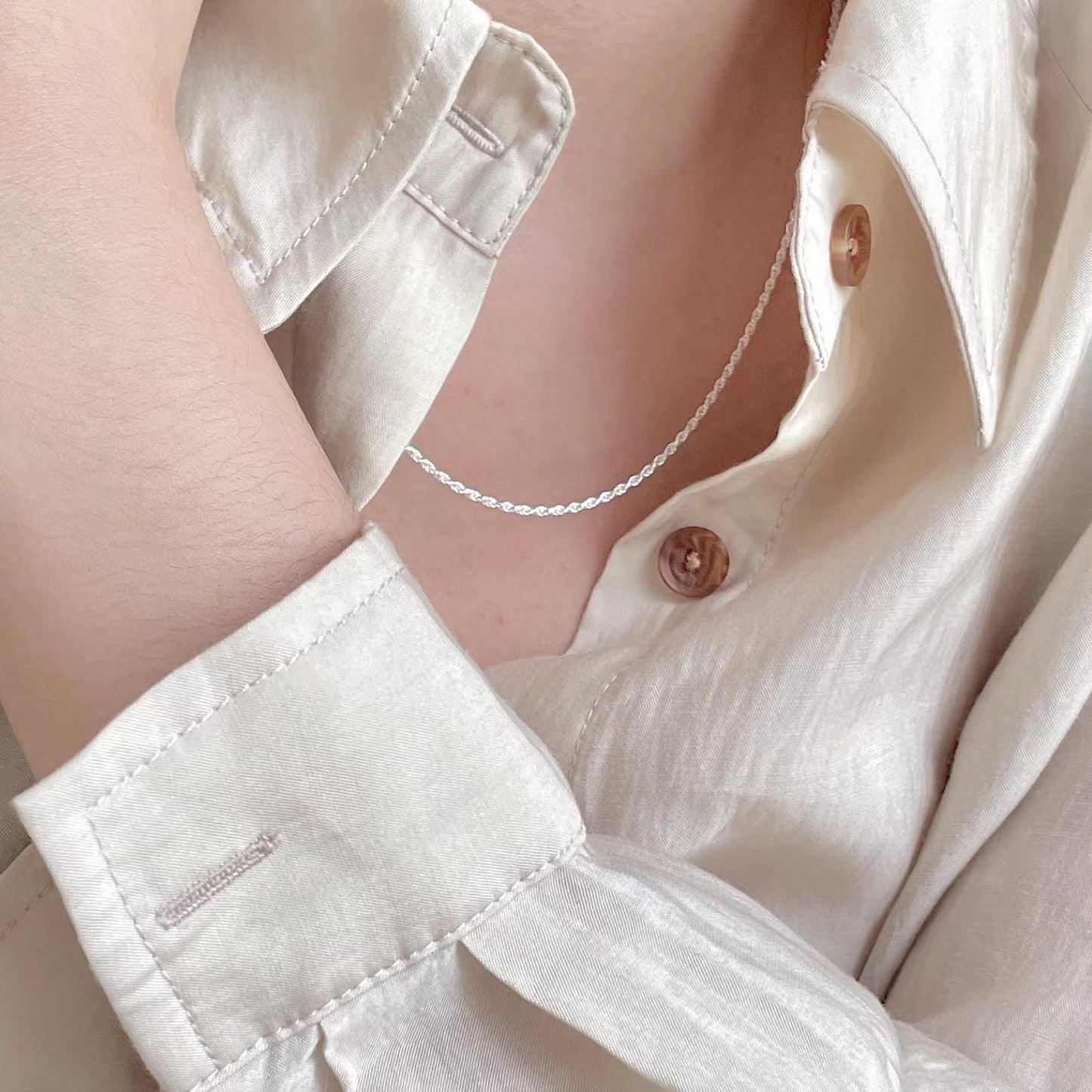 925 Sterling Silver Rope Chain Necklace