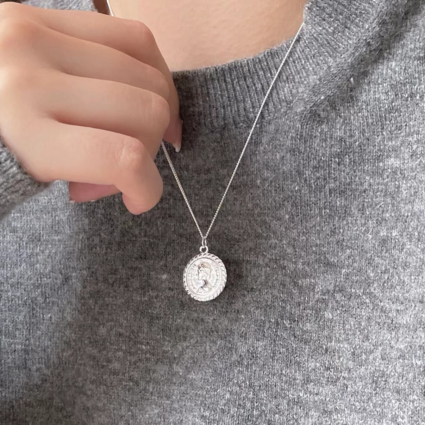 925 Sterling Silver Trendy Pendant Necklace